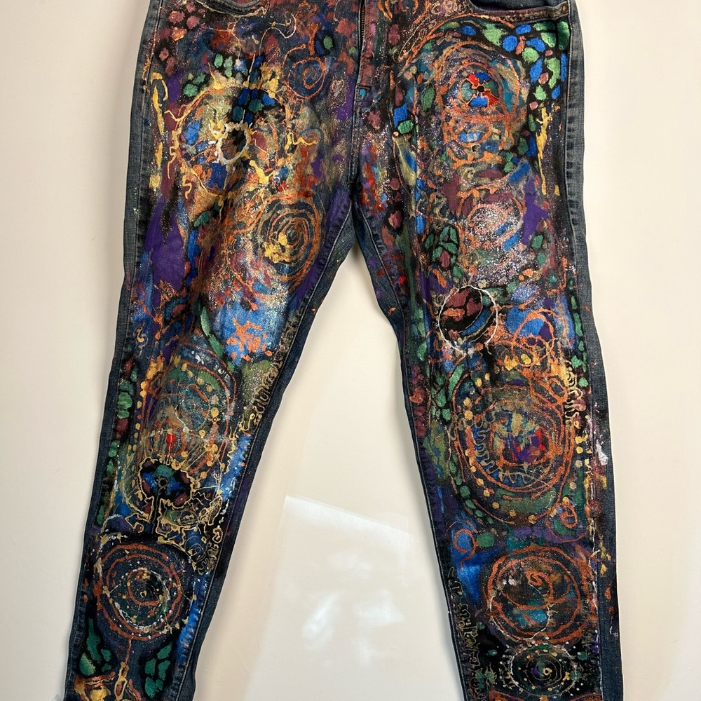 Acrylic Painted Denim Jackets and Pants